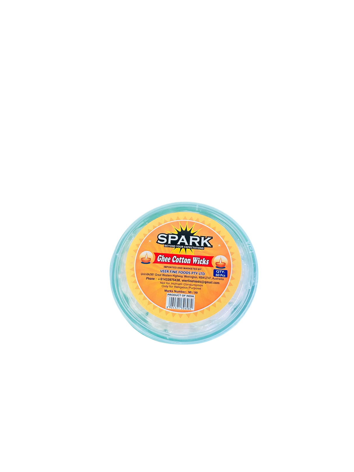 Spark Ghee Cotton Wicks Round 60 Pcs