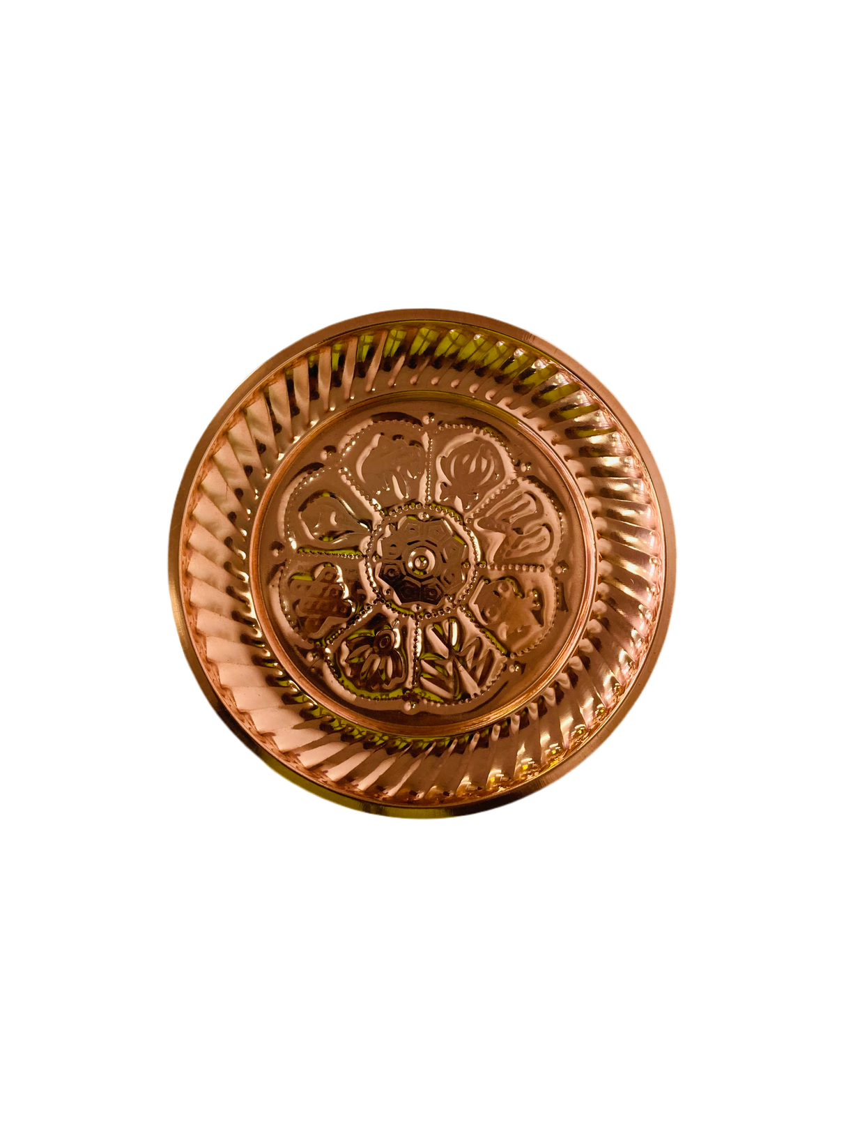 Asthamangal Copper Puja Thali 10 Inch