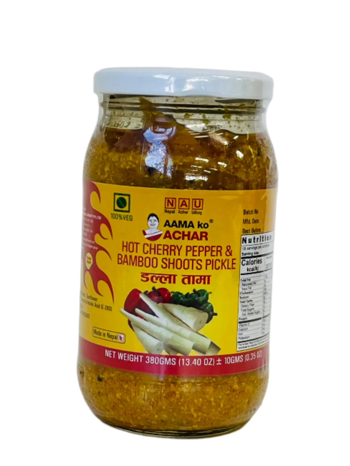 Aama Hot Cherry Pepper And Bamboo Pickle 380Gm