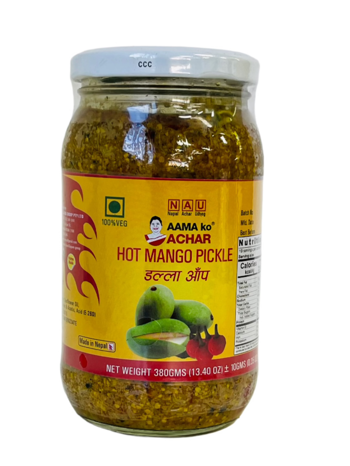 Aama Hot Mango dalla Pickle 380Gm