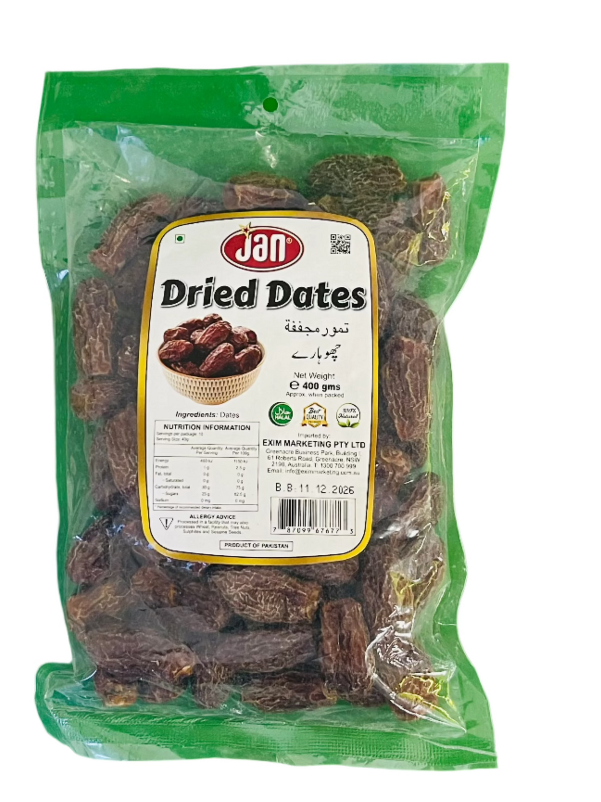 Jan Dry Dates 400Gm