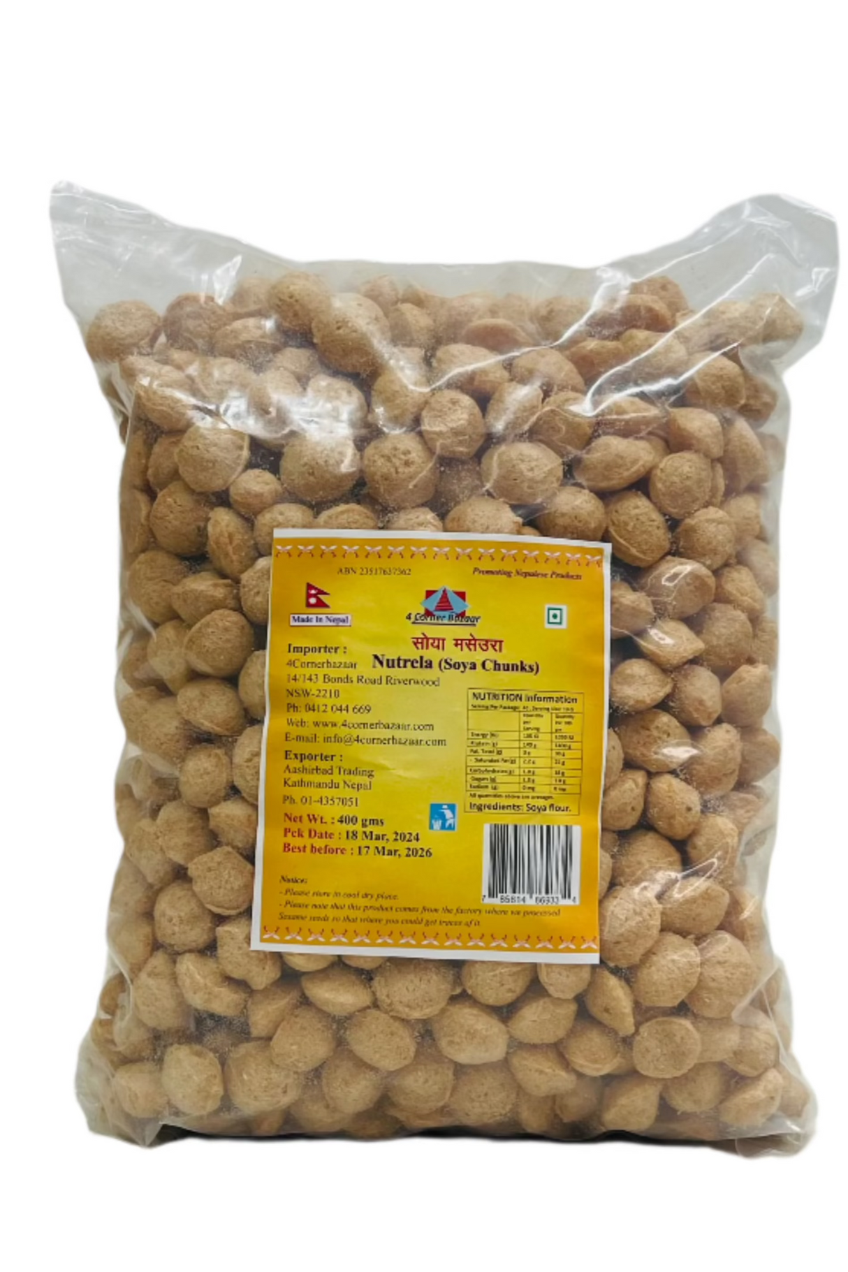 4 Corner Nutrela Soya chunks 400Gm