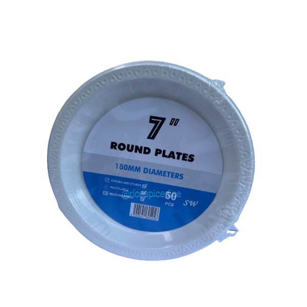 7 Inch Round Plates 40Pack