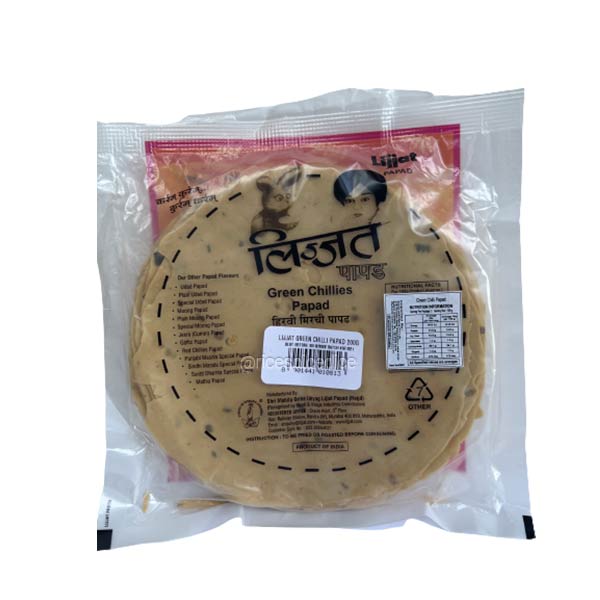 Lijjat Green Chilli Papad 200Gm